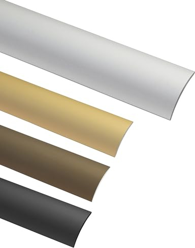 Gedotec Übergangsprofil Laminat - Vinyl Übergangs-Schiene selbstklebend Bodenprofil gewölbt | Türschwelle zum Kleben | Alu Silber eloxiert | Profil 40 x 900 mm | 1 Stück - Ausgleichsprofil Aluminium