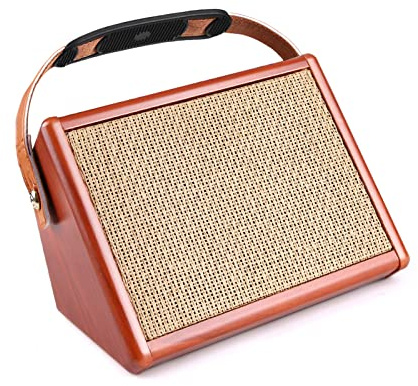 Daoco AC-15 - Amplificatore portatile per chitarra acustica da 15 W, con ingresso microfono, supporta il controllo volume-basso-altitudine effetto riverbero batteria ricaricabile incorporata*