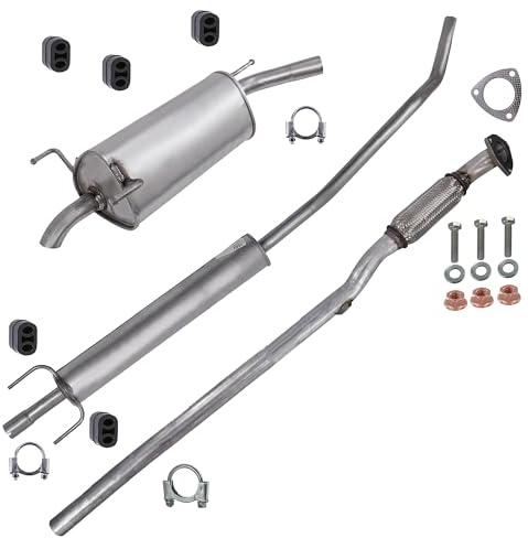 ATEC Germany Silencieux Set 1x tuyau d'échappement avant, 1x silencieux central, 1x silencieux arrière, accessoires de montage inclus Compatible avec OPEL CORSA C (X01)