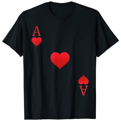 Spielkarte Herz Ass Poker Karten Fasching Karneval Kostüm T-Shirt