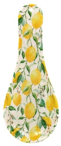 Lesser & Pavey Lemon Grove Spoon Rest for Kitchen & Home | Lovely British Designed Spoon Holder for Kitchen Accessories | Heat Resistant Spoon Rest for All Types of Spoons