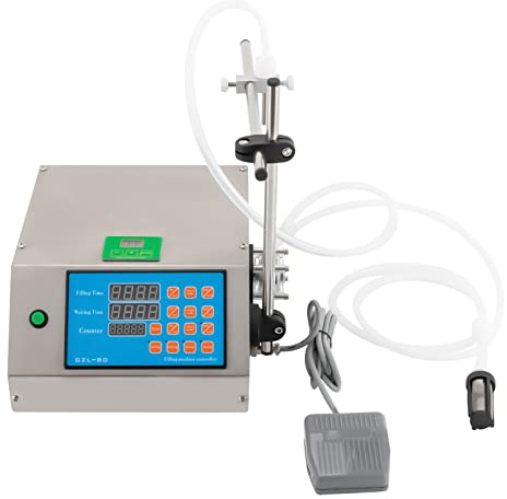 GZL-80 Liquid Filling Machine, 100W Peristaltic Pump Semi-automatic Digital Liquid Bottle Filler Single-nozzle for Wine Cosmetic Oil Beverage Lotion Essential Oil, Filling Flow: 650ML/min (22oz/min)