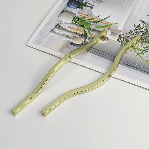 2 Stück Schrankgriffe Gold Moderne Griffe Möbel Möbelgriffe 160mm Lochabstand Türgriffe küche Schubladengriffe küchengriffe Vintage Griffe für Küchenschränke Kommode Schrank(Glanzgold Minimalistisch) | Möbel-Türgriffe Vintage für Küche Kommode und Schränke, Anti-Fingerprint Schubladengriffe, Mit Schrauben für Einfache Montage