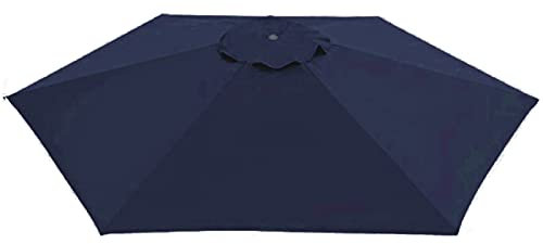 NEZIH Sun Umbrella Replacement Parasol Canopy Cover 2M/2.7M/3M,for 6-Ribs/8-Ribs Umbrella Frame Outdoor Canopy/Navy Blue/3M 6 Ribs