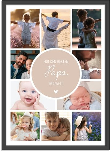 OWLBOOK® Vatertagsgeschenke für Papa Vatertags Geschenk Personalisierte Geschenke für Papa Fotogeschenke für Papas Geschenke zum Vatertag | Kreis | Papier