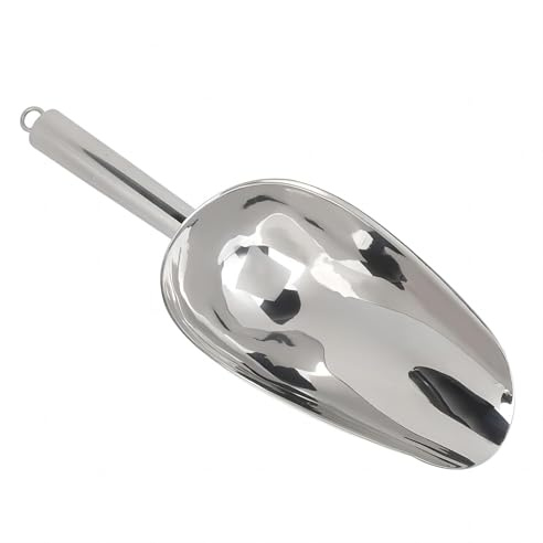 VIFERR Eisschaufel, Edelstahl Mehlschaufel Abwiegeschaufel Eisportionierer Abfüllschaufel Klein Futterschaufel Sackschaufel für Süßigkeiten Küche Bar Party Hochzeit (18OZ)