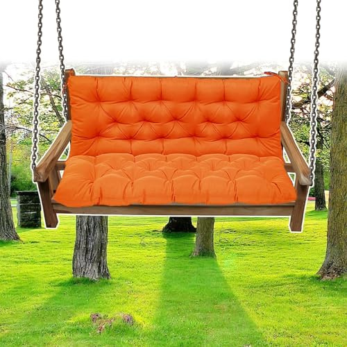 DLLDLGG Swing Replacement Seat Cushions, 2-3 Seater for 4'' Thick Garden Patio Furniture Porch Swing Cushion, with Ties for Outdoor Furnitur with Backrest