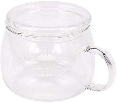 Pderlous set 3 en 1 taza de café té transparente resistente al calor con tapa filtro infusor de té uso para el hogar oficina