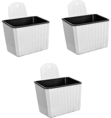CAXUSD 3 Pz Vaso da fiori sospeso vasi di fiori pigri supporto per piante vaso da fiori da parete cestino per piante da appendere muro vaso da vivaio porta piante da parete bianca