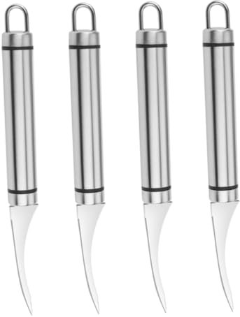 MAGICLULU 4pezzi Strumento per Gamberetti in Acciaio 304 Pratico per Rimuovere Lenza e Pelare Gamberetti Comodo da Usare Compatto