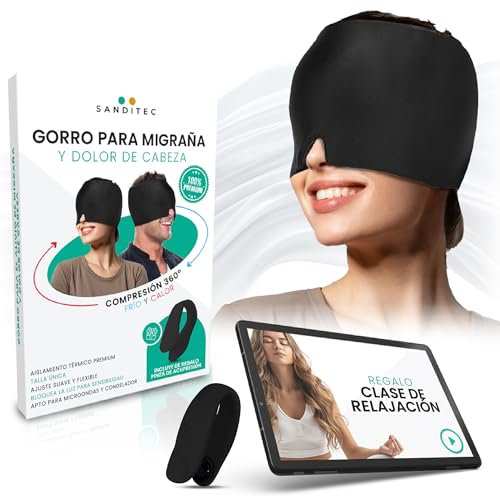 Gorro migraña frío alivio inmediato. Gorro Migraña Gorro Anti Migrañas Dolor de Cabeza Migrañas Máscara Migraña frío Antifaz Migraña Clip acupresión Gorro helado especial migrañas