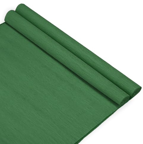 M METERXITY 2-pack crepe-pappersrullar, 2,5 m x 50,8 cm (LxB) mjukt pappersstreamerark, dekorativt hantverksströmmer, breda Crepe-pappersark för gör-det-själv/omslagspapper hantverk/dekoration