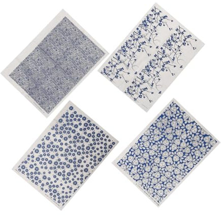 KOCKSHION 4blätter Teiliges Unterglasur Transferpapier Für Keramik Feines Blumenmotiv Keramikdekal DIY Porzellan Malpapier Langlebig Einfach Zu Verwenden Geeignet Für Töpferkunst Und Glasurg