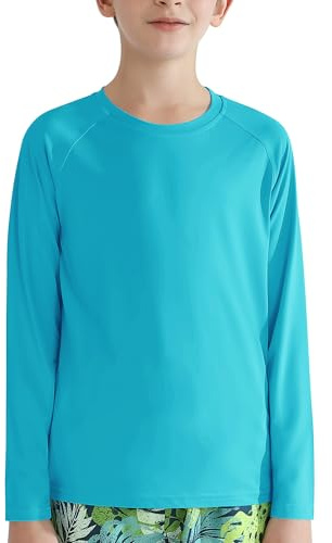 Valcatch T-shirt de protection solaire UPF 50+ à manches longues pour enfants et adolescents, chemise de pêche, de randonnée, t-shirt à séchage rapide, performance athlétique, course à pied, gym