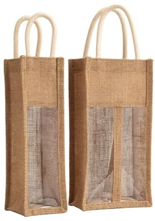 Rotwein-Handtasche, Wein-Geschenkbox mit Sichtfenster, einzelne Doppelflasche, Champagner-Paketbeutel, Hochzeitsgeschenke für Gäste (L)
