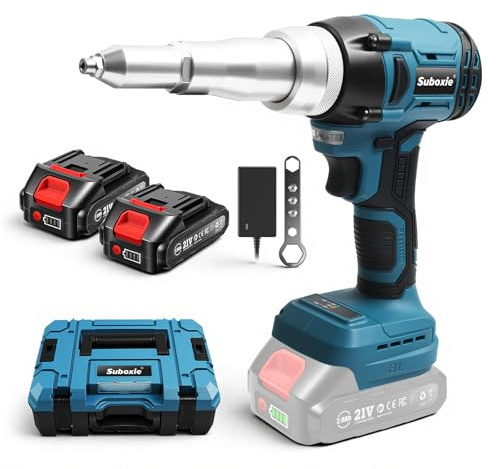 Akku Nietzange Kompatibel für Ma 18V Akku, 20,000N Akku-Nietmutternpistole Nietpistole Bürstenlose Automatischer Elektrische Popnietenzange mit 2 Akkus, für 2.4-4.8 mm Blindnieten