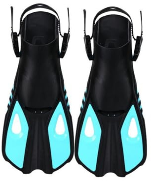 Tauchausrüstung Flossen, Silikon-Schwimmflossen Für Kräftigeren Beinschlag Mehr Antrieb | Größen 32–47 EU | Verstellbare, Leichte Flossen | Unisex Für Erwachsene Kinder (Green,S-M(37-41 EU))