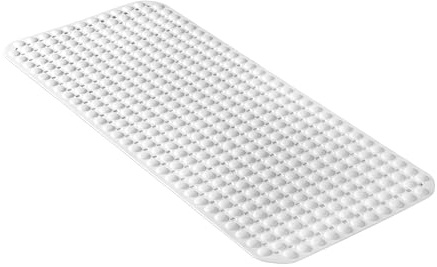 TATAY Alfombra de Bañera Fijación con Ventosas Durabilidad | Alfombra Bañera | Medidas 92x42 cm | Base Antideslizante | Uso Cómodo | 50% Material Reciclado | Tacto Suave y Cómodo, Blanco