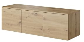 PAWS MEBLE Asgard RTV 120 3D Eiche Artisan Hängend – TV-Lowboard 120 cm – Modernes Loft-Design – Push-to-Open – 2 Schränke mit Regalen