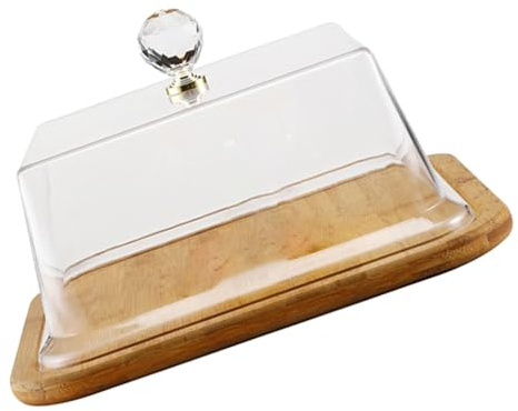 Alzata di legno elegante del dolce del piatto del dolce con il coperchio acrilico per i partiti e l'evento