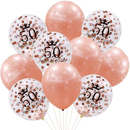 Tourima Luftballons 50 Geburtstag Set, Happy Birthday Ballon & Helium Ballons Geburtstag, Birthday Decorations für Frauen Männer, Happy Birthday Deko, Geburtstagsdeko 50 Jahre Frau Mann Party Deko