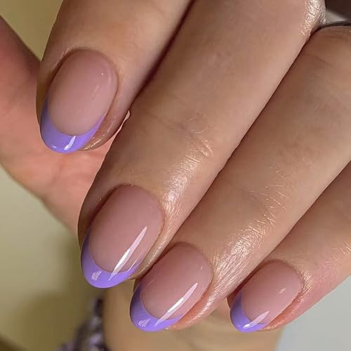 Press On Nails Orchids Glues On 24Pcs Glossy UVS Finish Fake Acrylic False For Women Artificial Acrylic False Nail Tips