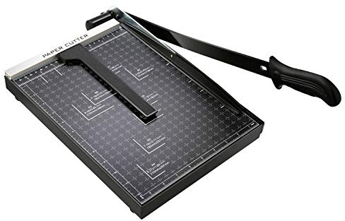 COOCHEER A4 Hebelschneider 470mm - Metall Mattschwarz | Profi Foto- & Papierschneider für Büro/Home Office. Stabile 325x255mm Basis für präzise Schnitte