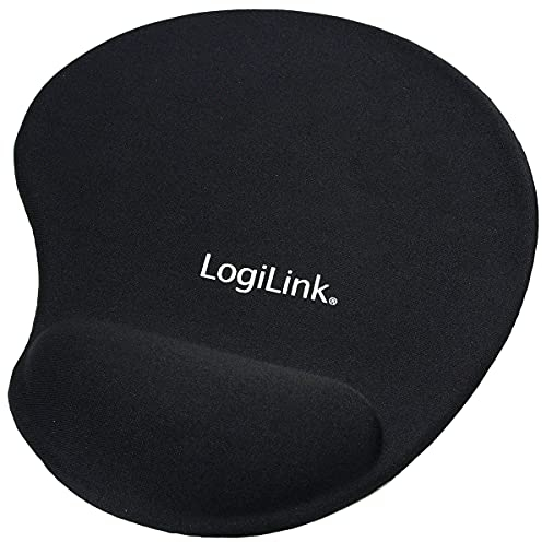 Logilink Tappetino per Mouse con poggiapolsi in Gel, Nero