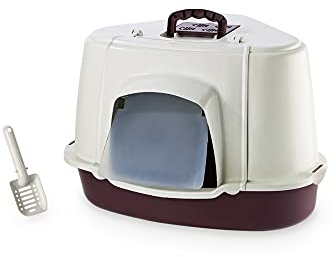 Nobby 76322-01 Katzen Ecktoilette mit Haube Spezial L x B x H: 70 x 57 x 48 cm, rot