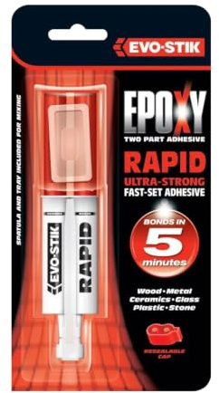 EVO-STIK Expoxy Rapid Syringe Pale Yellow - 25ml Syringe Solvent-Free | Low Odour