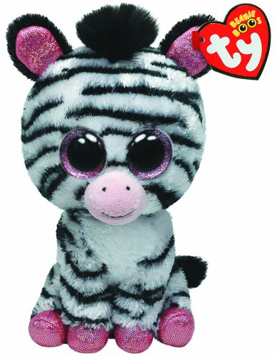 TY 36717 - Izzy - Zebra mit Glitzeraugen, rosa glitzernde Ohren und Füße, 15 cm