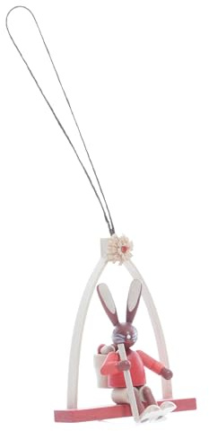 Rudolphs Schatzkiste Osterdekoration Sitzender Hase Natur Strauchbehang Höhe 6,5cm NEU Osterdeko Osterhasenfigur Ostern Korb Osterei Frühling Erzgebirge Seiffen Hase Blumen