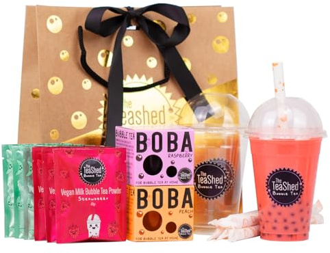 Bubble Tea Kit Powder Gift Set With 6 Servings | Powder + Boba Set | The TeaShed
