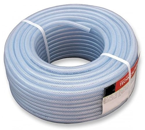 Druckluftschlauch PVC-Schlauch Gewebeschlauch Luftschlauch Druckluft Flexiber Transparent Werkstatt Polyvinylchlorid 50m 14 Größen 6 bis 19mm (19 x 3 mm)
