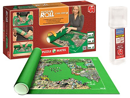 Outletdelocio. Pack Puzzle Roll 3000 XXL. Tapete Universal para Transportar/Guardar Puzzles hasta 3000 Piezas + Pegamento Puzzles