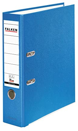 3x PP-Color Kunststoff-Ordner 8 cm breit DIN A4 aqua FALKEN | Made in Germany Kunststoffbezug außen Papierbezug innen Vegan
