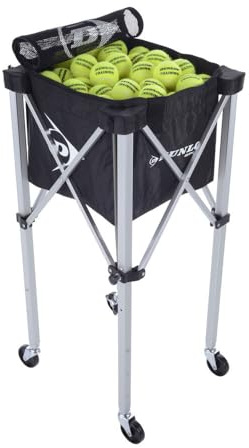 Dunlop Sport Tennis – Erwachsenen Foldable Teaching Cart, 144 Bälle Balltürwagen, Schwarz