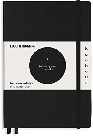LEUCHTTURM1917 359617 Libreta Medium (A5), Tapa Dura, 251 páginas numeradas, Negro, Puntos, Bauhaus Edición