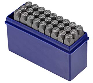 sourcing map Brief Metall Stempel Set,1/4 6mm Alphabet von A bis Z und Symbol &, Stempel Punch