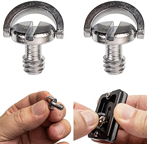 Vite di montaggio per fotocamera da 1/4 di pollice, 2 pz, con albero da 10 mm, sgancio rapido, vite di adattamento con anello a D, per fotocamera, treppiede, piastra di sgancio rapido da 1-4 pollice
