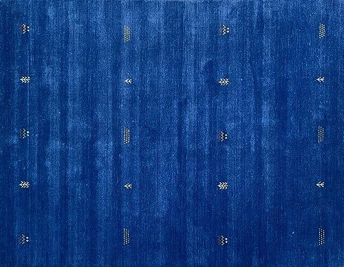 WAWA TEPPICHE Gabbeh Tappeto blu 100% lana 200 x 300 cm tessuto a Fatto a Mano orientale tappeto G64T6