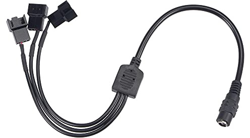 sourcing map Fan Power Supply Cable DC 5.5mmx2.1mm to 3 Port 3 Pin or 4 Pin Output Plug 13.8 Inch