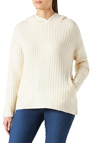 NA-KD Suéter con Capucha Suave Acanalado para Mujer, Crudo, XXL