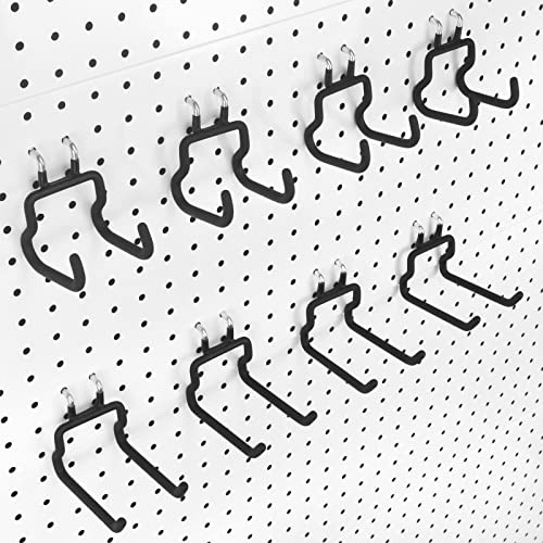 G.CORE 8-pack klämmor för pinnbräda, verktygskrokar och hängare passar 1/4 tum pinnbrädor, kraftiga metallpinnbrädor, hyllkrokar, väggorganisatörer och förvaring för hantverksrum garage arbetsbänk
