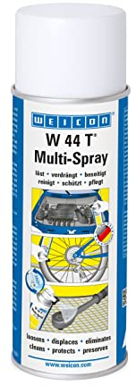 WEICON W 44 T Multi-Spray, gelblich/farblos, 200 ml | Multifunktionsöl, 1 Spray - 5 Funktionen: Kriechöl, Rostlöser, Korrosionsschutz, Schmiermittel, Pflegespray
