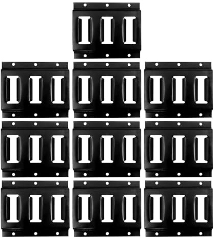 Mega Cargo Control - E Track Tie Down Rail Kit 6 (10 Pack) dor Garages, Vans, Trailers, Motorcycle Tie Downs, ATV Mountings - Black Powder Coat ETrack Rails, Secure Cargo & Heavy Loads