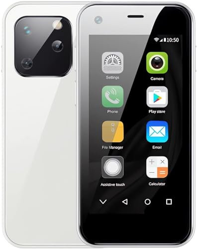 SOYES Mini Smartphone con Pantalla de 2.5in, Quad Core, 1GB 8GB, Dual SIM, Cámara Dual, Batería de 1580mAh, Teléfono Móvil 3G Desbloqueado para (Perla Blanca)