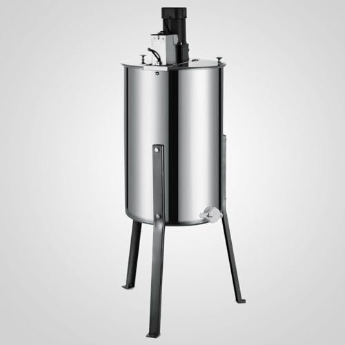 KHZKHC Séparateur Électrique D'extracteur De Miel en Acier Inoxydable À 2 Cadres, Équipement De Centrifugeuse De Rucher D'extraction D'apiculture, avec Couvercle Transparent, pour Le Vin De Fruits