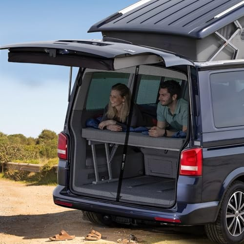 ZATOOTO Moskitonetz mit Reißverschluss für VW T5 T6 Heckklappe, Fliegengitter Insektenschutz & Sonnenschutz, Camping Zeltnetz für die Hecktür
