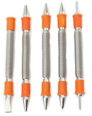 5 Pieces Centre Punch Set, Spring Loaded Positioning Tools Dual-Head Breaker Punch Nail Punch for Drilling Nailing Mortising
